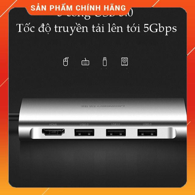 Bộ chuyển đổi USBC sang USB3.0+HDMI+RJ45+SD&amp;TF UGREEN dailyphukien