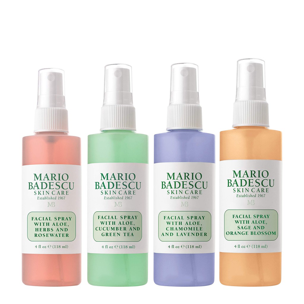 Nước hoa hồng dạng xịt Mario Badescu 4 loại Rose, Lavender và cucumber, Orange