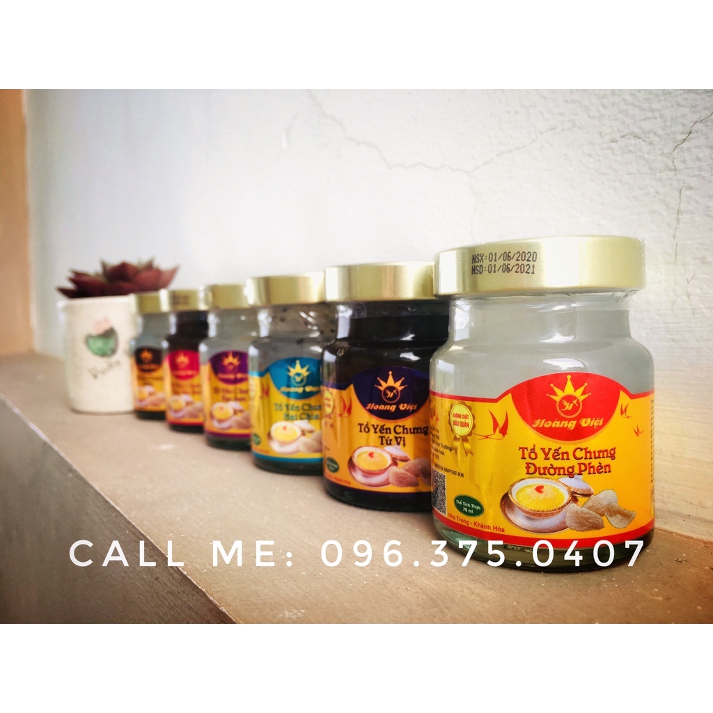 Yến chưng đường phèn Hoàng Việt 70ml - yến sào chưng sẵn Nha Trang Khánh Hòa dành cho mọi đối tượng, tăng cường sức khỏe