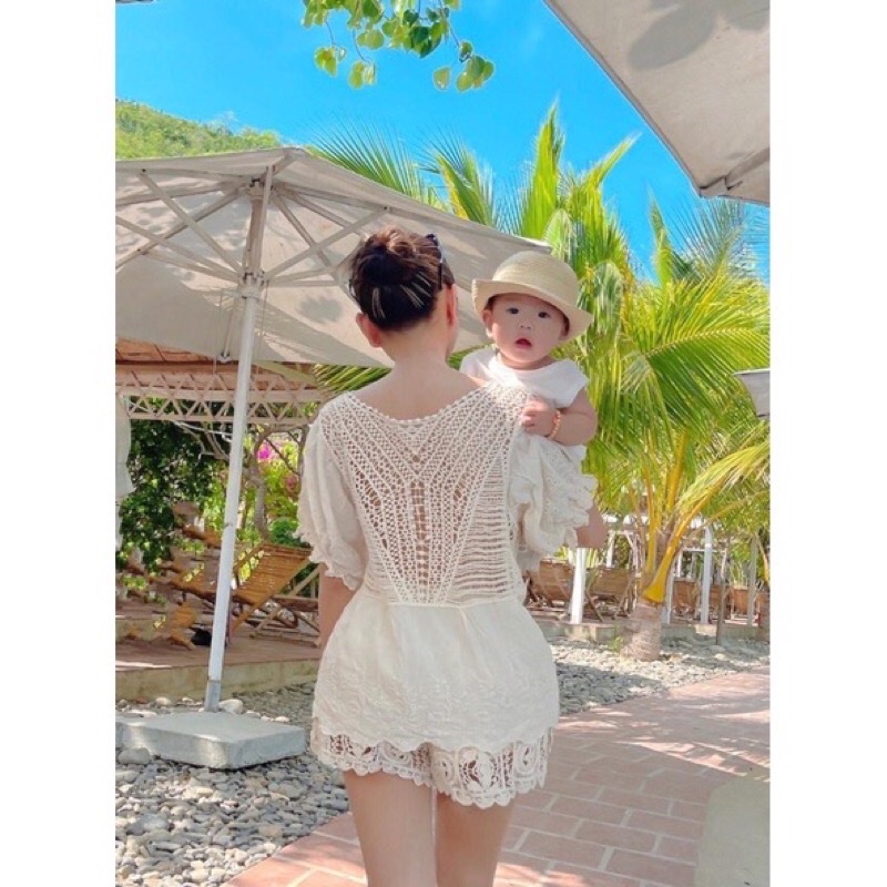 38-Set bộ đồ ren tiểu thư mặc nhà, đi chơi, đi biển hot hit