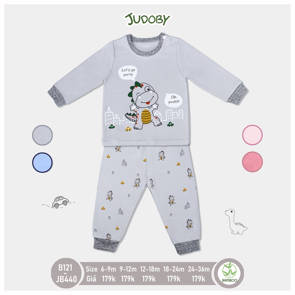 Judoby - Bộ dài tay chất Bamboo sợi tre họa tiết siêu xinh cho bé 9-36 tháng JB440
