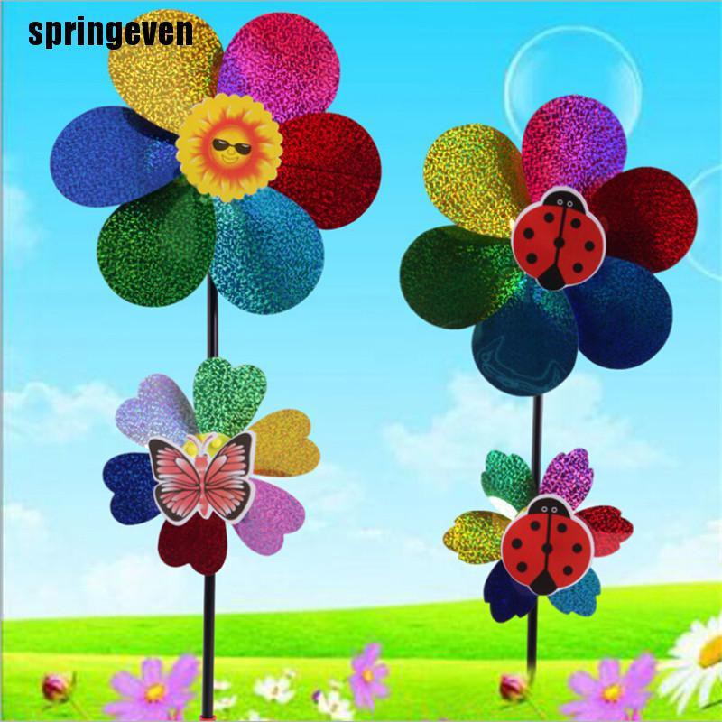 [springeven] Chong Chóng Gió Đính Kim Sa Đầy Màu Sắc Trang Trí Vườn Nhà Trẻ Em