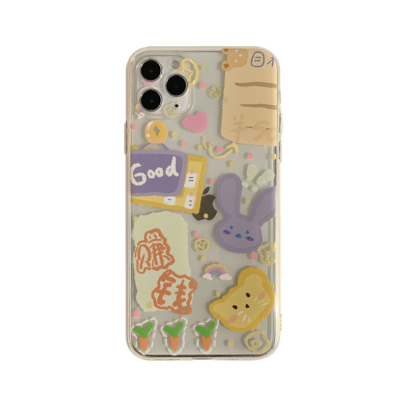 ốp iphone 11 Ốp lưng silicon hình thỏ hoạt hình đáng yêu cho iPhone 11 Pro Max X Xr Xs Max 7 8 Plus Se 2020 12 pro max 12 mini 13 pro max 13 mini