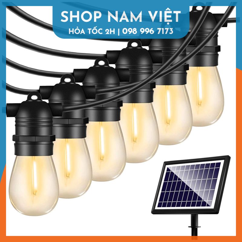 Dây Đèn LED Edison S14 Năng Lượng Mặt Trời Chống Nước Trang Trí Ngoài Trời - NAVIVU