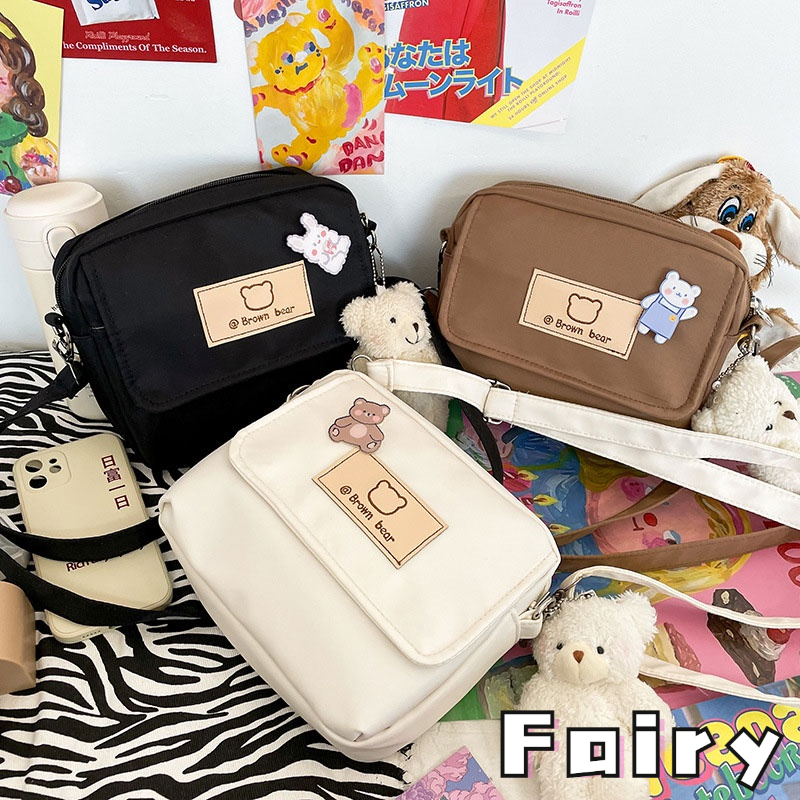 Túi Đeo Chéo Hình Gấu Hoạt Hình Dễ Thương Phong Cách Hàn Quốc