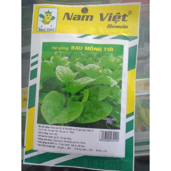 Hạt giống mồng tơi xanh