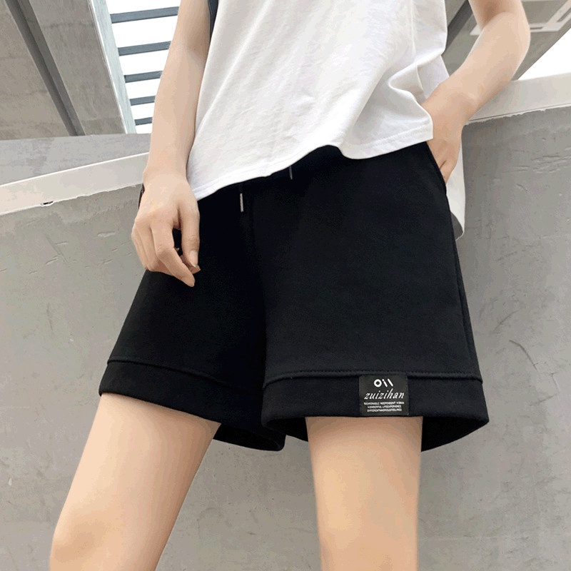 NRVP Quần Short Thể Thao Ống Rộng Họa Tiết Kẻ Sọc Phong Cách Hàn Quốc Thời Trang Cho Nữ