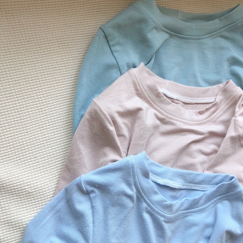Bộ dài tay mặc nhà chất liệu cotton lụa siêu mềm cho bé