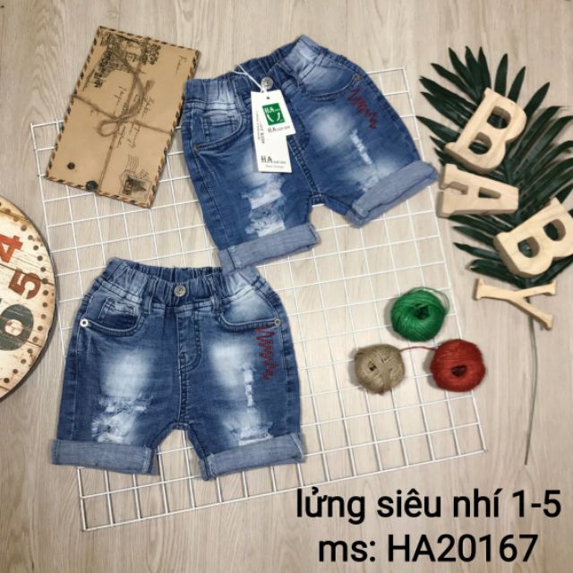 Quần jean lửng bé trai