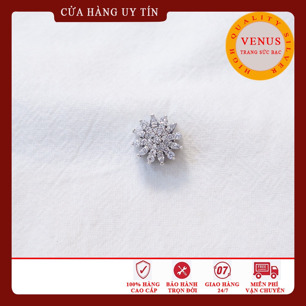 [Charm bạc 925 cao cấp] Charm xuyên hình bông tuyết trắng- Mã sản phẩm VENUSXBT