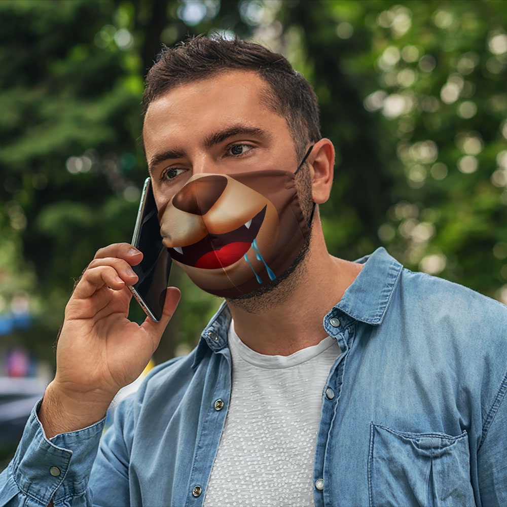 Khẩu trang cute hoạt hình đáng yêu thú cưng dễ thương trẻ em Mặt Cảm Xúc EMOJIS CARTWELL dễ thở có thể giặt và tái sử dụ