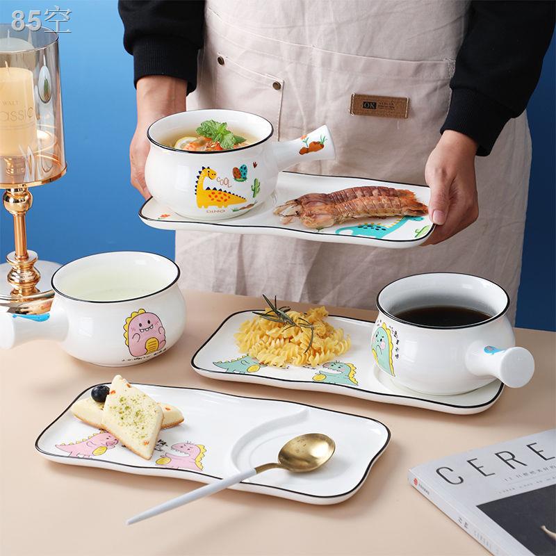 PBộ đồ ăn cho một người Bát mì ăn liền bằng sứ Nhật Bản có nắp đậy thìa cốc sữa bát ăn sáng và đĩa đựng trái cây đĩa sal
