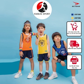 Bộ Quần Áo Bóng Rổ Cao Cấp Beyono Layup Cho Bé Từ 10 Đến 45kg Chất Vải Mè Thấm Hút Mồ Hôi Cực Tốt