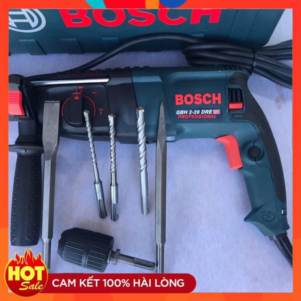 [Hàng Tốt] Máy khoan bê tông bosh 2 26 công suất 800W dây đồng 100% kèm bộ phụ kiện đầy đủ như hình