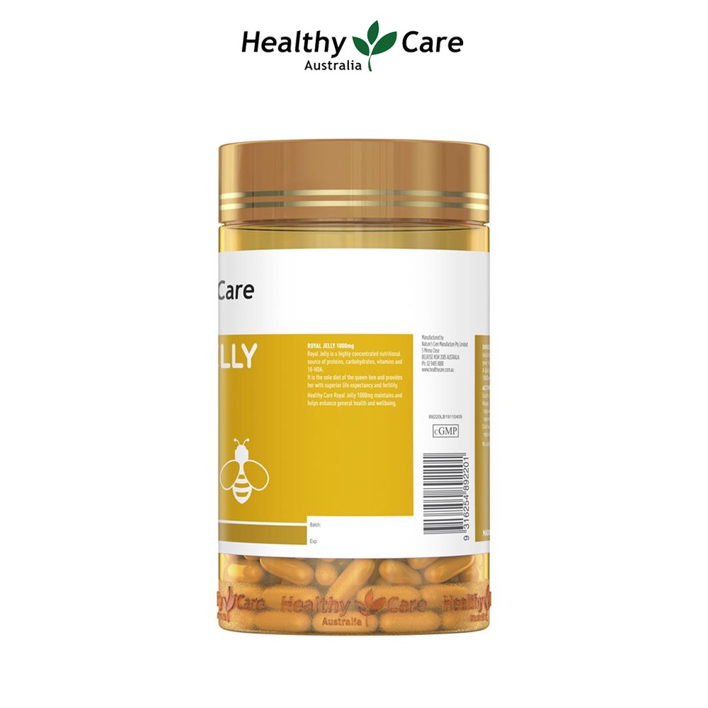 Viên Uống Sữa Ong Chúa Healthy Care Royal Jelly 365 Viên Đẹp Da Làm Chậm Lão Hóa