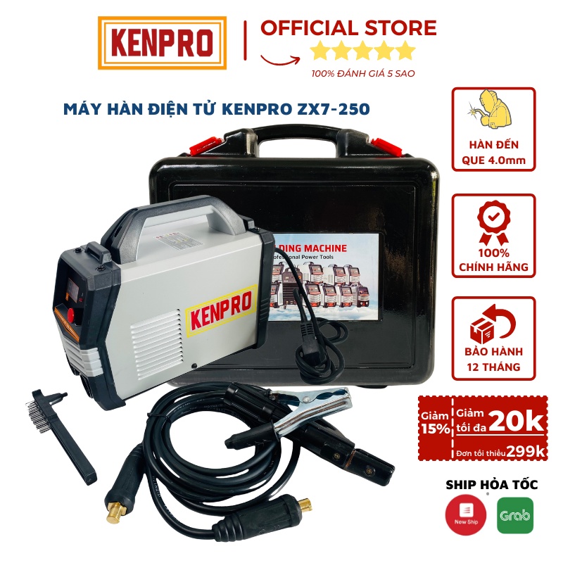 Máy Hàn Điện Tử Kenpro ZX7-250 Hàn Đến Que 4.0mm Hàn Liên Tục Que 3.2mm Bảo Hành 12 Tháng