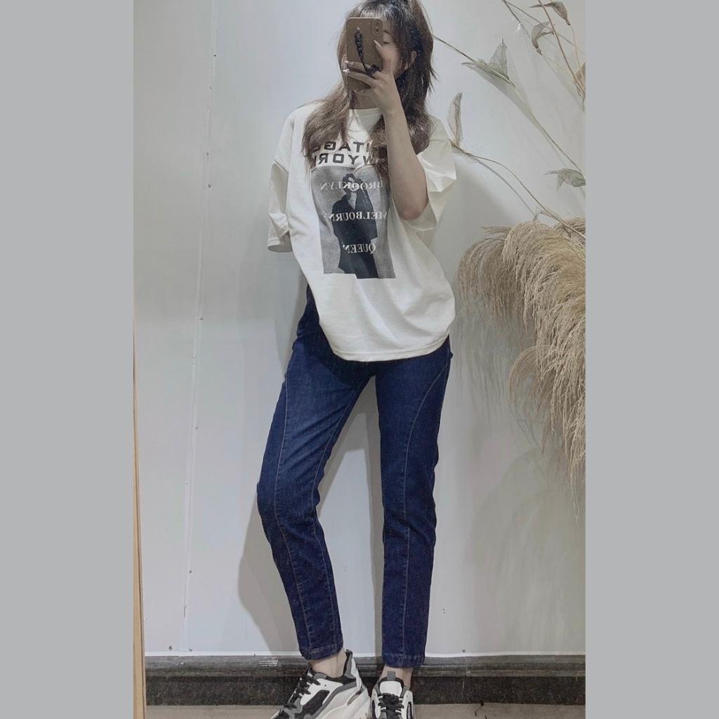Quần jean nữ baggy lưng cao quần bò nữ chun co giãn phong cách hàn quốc HN Clothing Q11