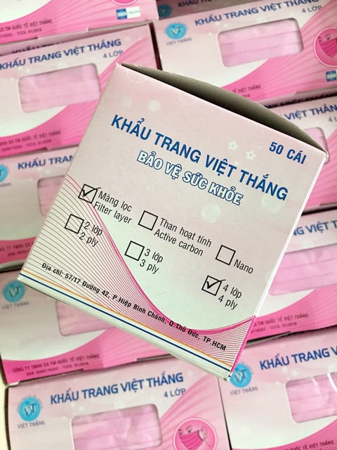 [SIÊU HOT 2020 - MÀU HỒNG NỮ TÍNH] Khẩu trang y tế Việt Thắng hàng VN chất lượng cao