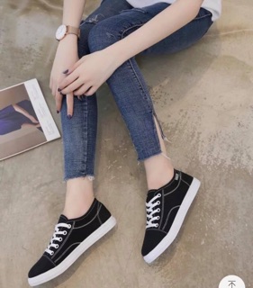 Giày thể thao vải Trắng/Đen (ẢNH THẬT)