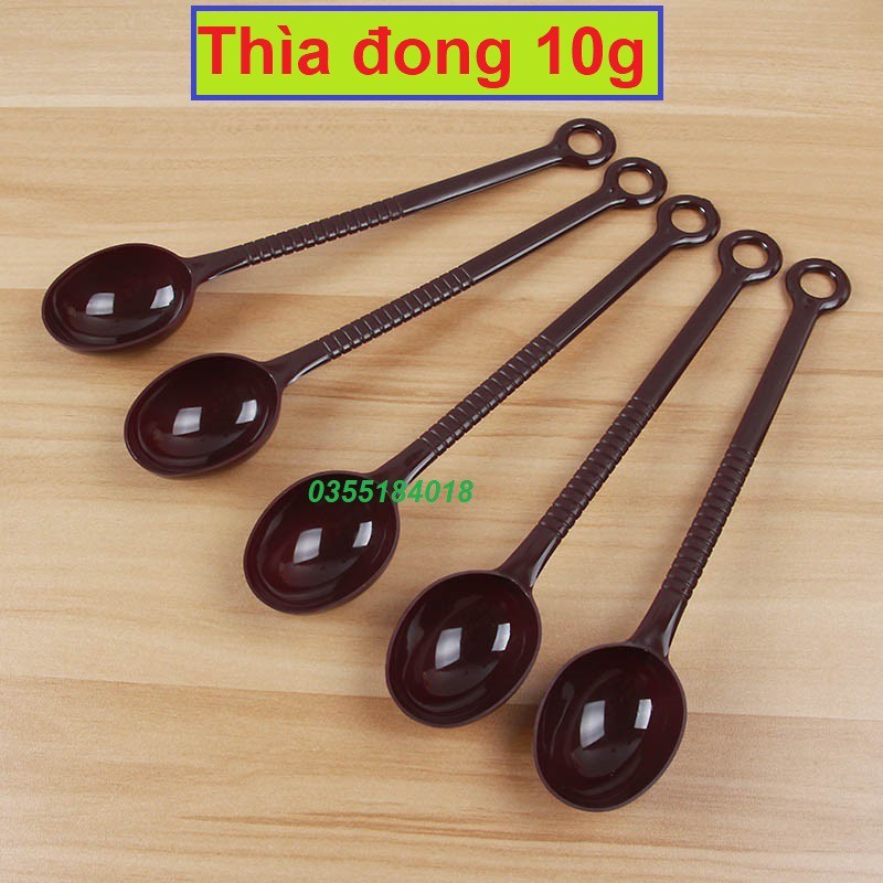 Thìa đong 10 gram nâu múc bột sữa, bột vị, sốt hoa quả- Muỗng đong nâu 10gram