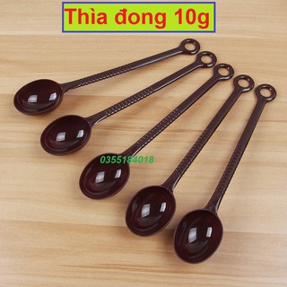 Thìa đong 10 gram nâu múc bột sữa, bột vị, sốt hoa quả- Muỗng đong nâu 10gram