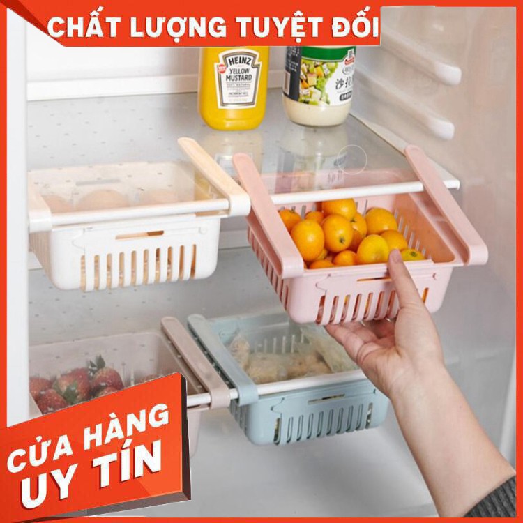 Giá đựng thực phẩm tiết kiệm diện tích thông minh cài tủ lạnh