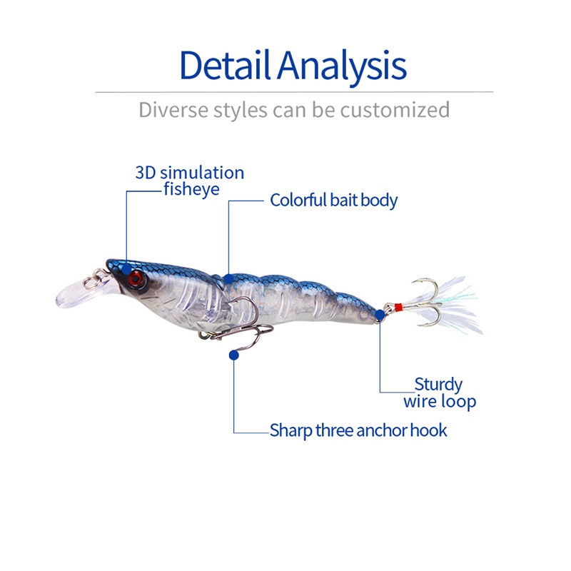 Mồi Câu Cá Hình Con Tôm Nhân Tạo Bằng Nhựa 13.6g/9.5cm