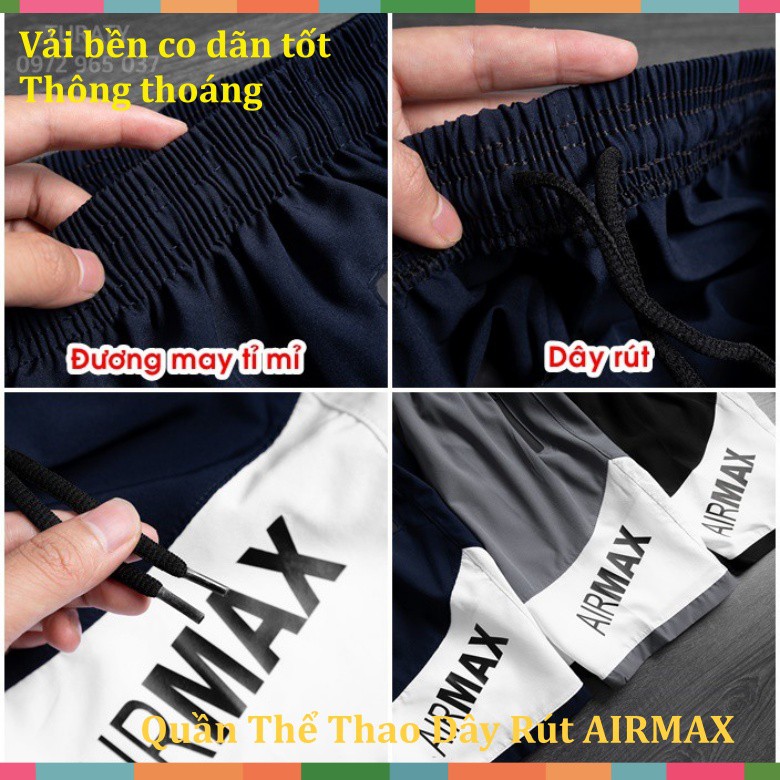 Quần Đùi Nam AirMax Mẫu Quần Short Nam Dáng Thể Thao Có Dây Rút Hàng Đẹp Co Giãn webershop9