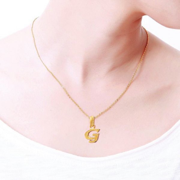 PRIMA Mặt Dây Chuyền Vàng 24K - BST Alphabet - Chữ G - 111P0740