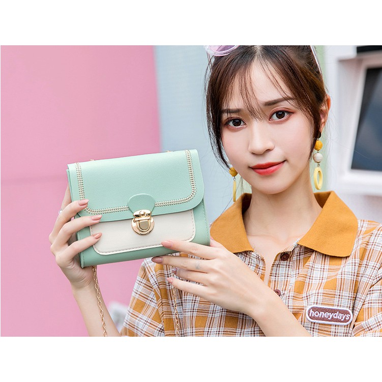 Túi đeo chéo nữ nhỏ xinh khóa cài chắc chắn
