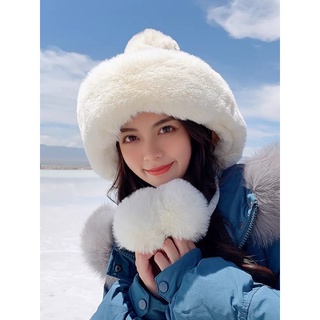 Mũ len thời trang , mũ len lông mông cổ