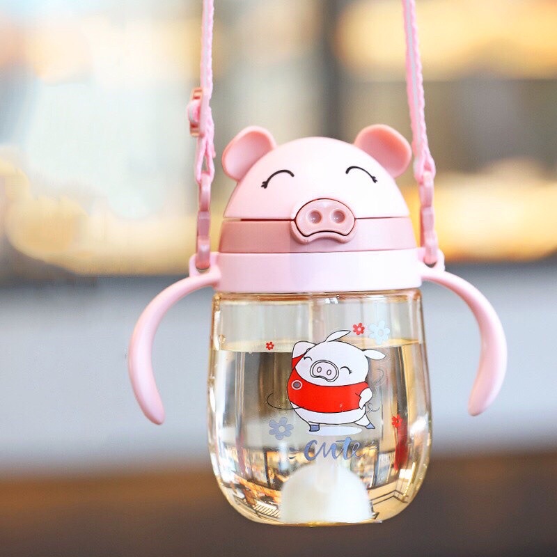 Bình nước đi học, bình tập uống cho bé 350ml