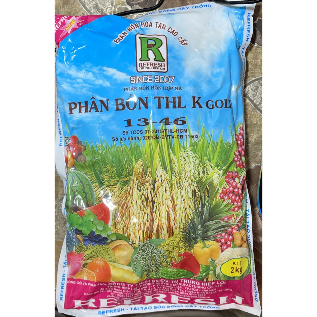 Phân Bón Hòa Tan Cao Cấp - THL K Gold  (13 - 46 ) - Gói 2kg Multi K Gold