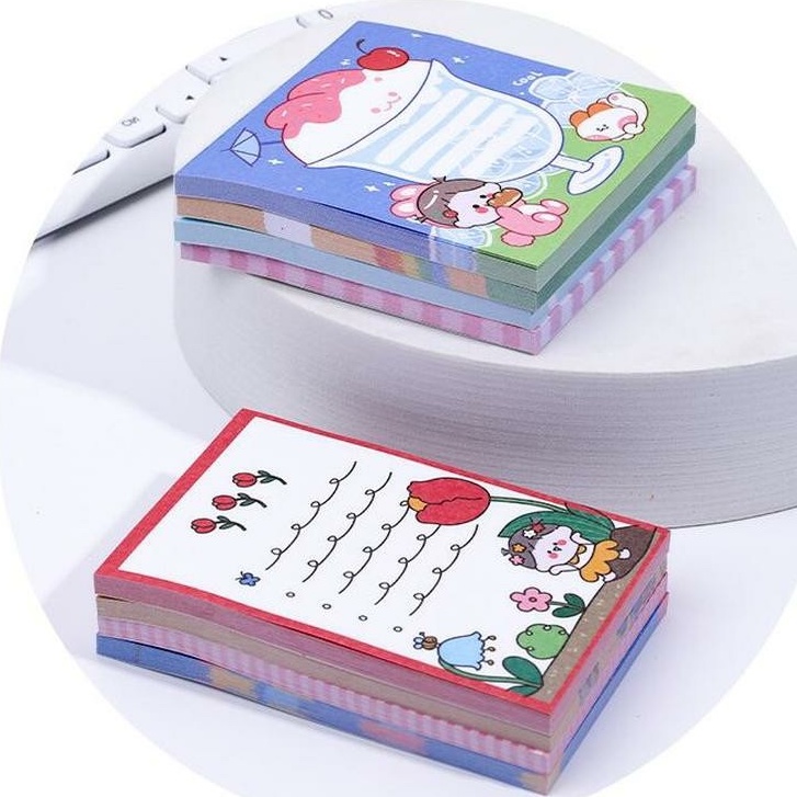 Giấy Ghi Chú STICKY Dễ Thương FREESHIP XTRA Giấy note ghi chú ghi nhớ kẻ caro hoạ tiết cô gái 3D 50 tờ Cao Cấp