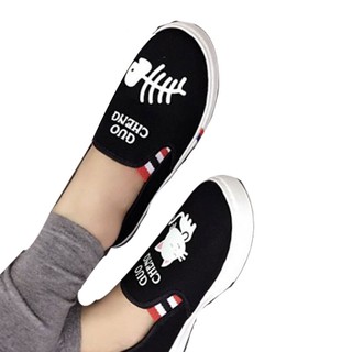 FREESHIP - Giày lười slip on mèo cá thời trang