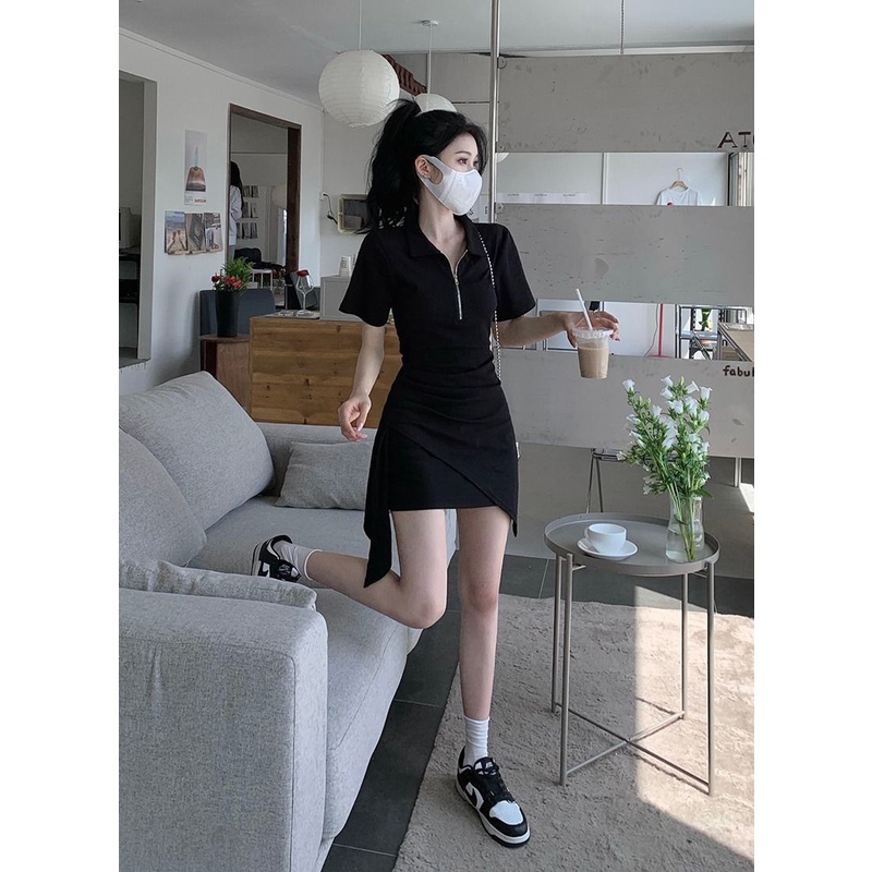 Đầm Cổ Polo Dáng Ôm Phong Cách Hàn Quốc Thời Trang Mùa Hè 2022 Cho Nữ
