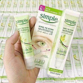 Bút lăn chống thâm quầng mắt Simple Kind To Eyes Revitalising Eye Roll-On