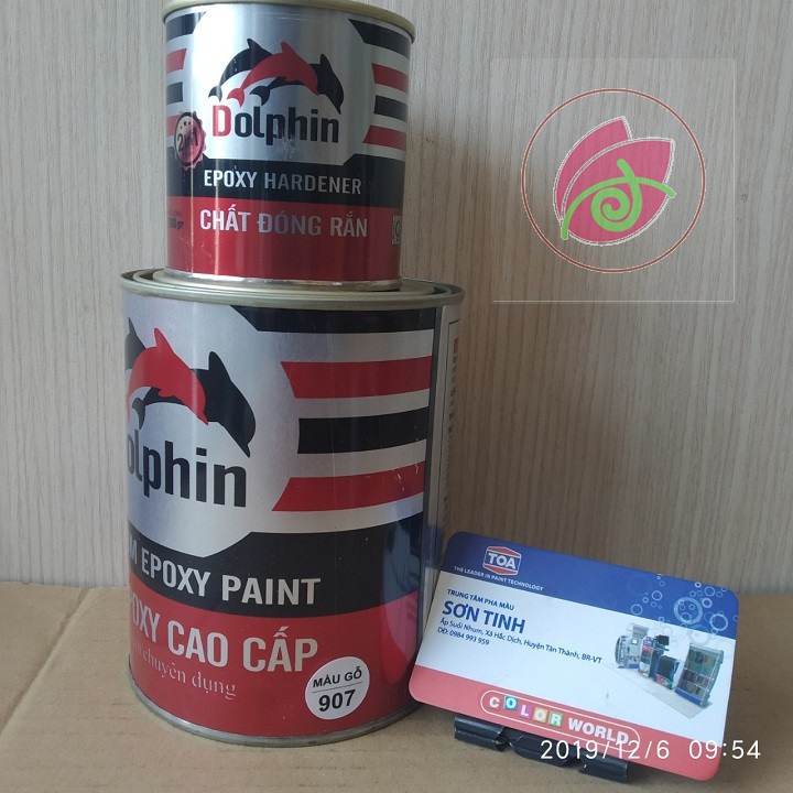 Sơn sắt mạ kẽm Epoxy Dolphin 2 thành phần màu gỗ 907 ( Sơn 2k ) loại 1kg