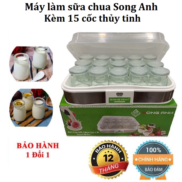 Máy làm sữa chua vị truyền thống tặng kèm 15 cốc thủy tinh Song Anh