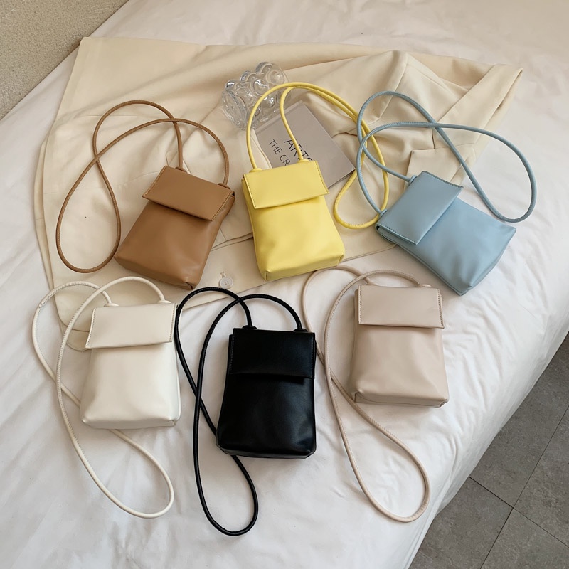 Túi đeo chéo CHAIKA KILTER CK390 da PU màu trơn đựng điện thoại thời trang cho nữ