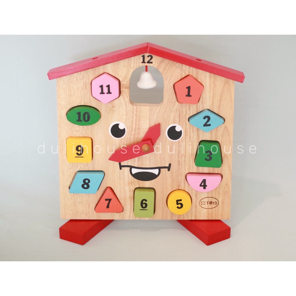 Đồ chơi gỗ đồng hồ Winwintoys Hỗ trợ bé nhận biết giờ giấc các số luyện đôi tay khéo léo của bé trong việc lắp ghép