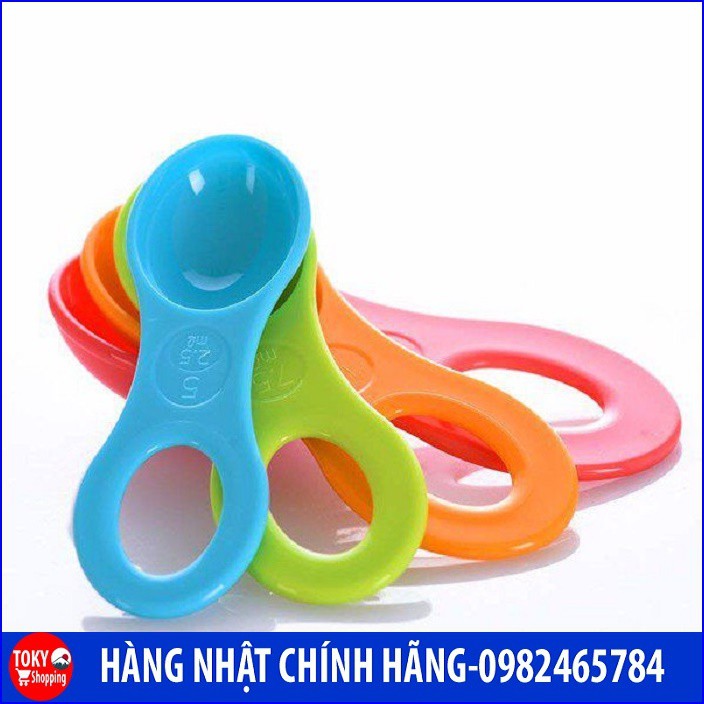 Set 4 thìa đong gia vị màu sắc Nakaya Hàng Nhật Chính Hãng