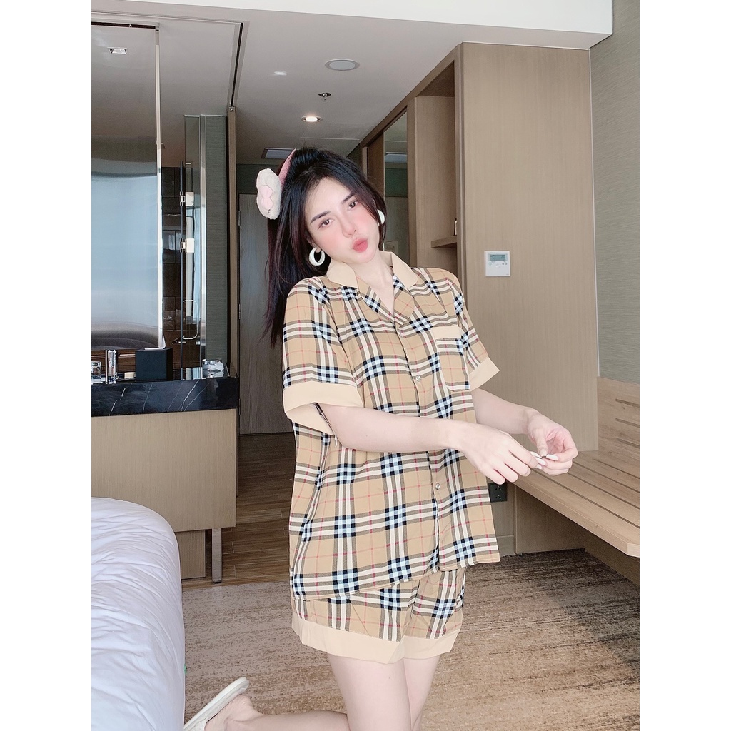 Set Bộ Đồ Ngủ Nữ Pijama BIG SIZE Quần Đùi Áo Cộc Lụa Mango Pizama Chuẩn Mềm Mịn Mát Form Rộng THUS6112
