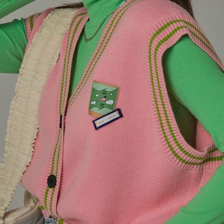 Áo không tay dệt kim thời trang mùa xuân kiểu hàn quốc năng động