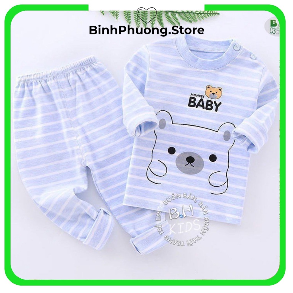 Bộ Thu Đông Cho Bé, Bộ Đồ Quần Áo Nỉ Trẻ Em Mặc Nhà Cao Cổ Cho Bé Trai Gái Baby Monkey Minky Mom Binhphuong.Store