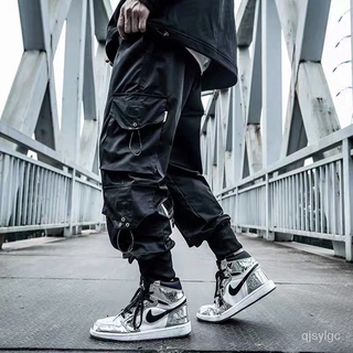 Quần Dài Hip-Hop Đường Phố Dày Dặn Có Dây Buộc Xu Hướng Thời Trang Xu Hướng Cho Nam