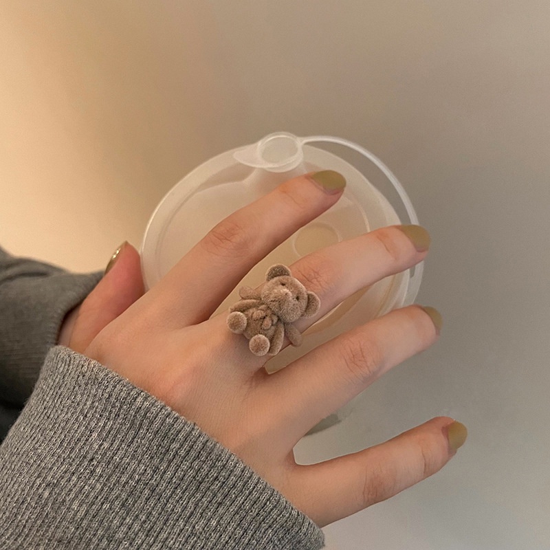 Nhẫn hở ba chiều hình gấu dễ thương thời trang thu đông cho bạn gái