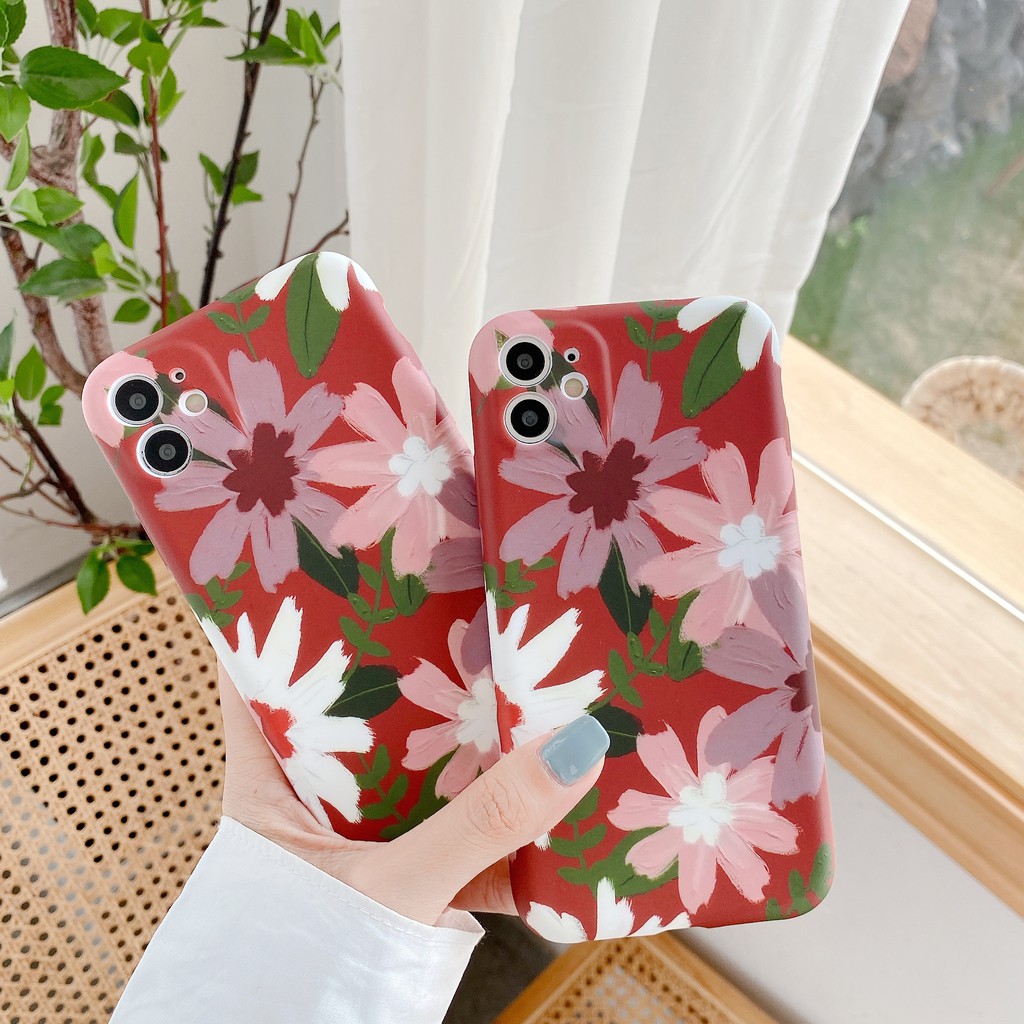 Ốp điện thoại dẻo họa tiết hoa kết hợp màu sắc cho iPhone 12 Pro Max 12 Mini SE 2 2020 11 11 Pro XS Max 6 S 6S 7 8 Plus | BigBuy360 - bigbuy360.vn