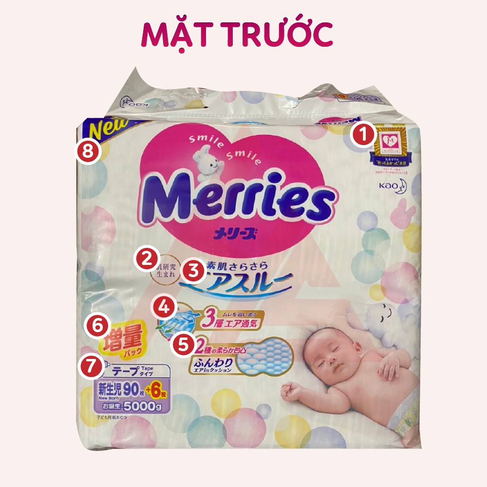 Bỉm Dán Merries Newborn 96