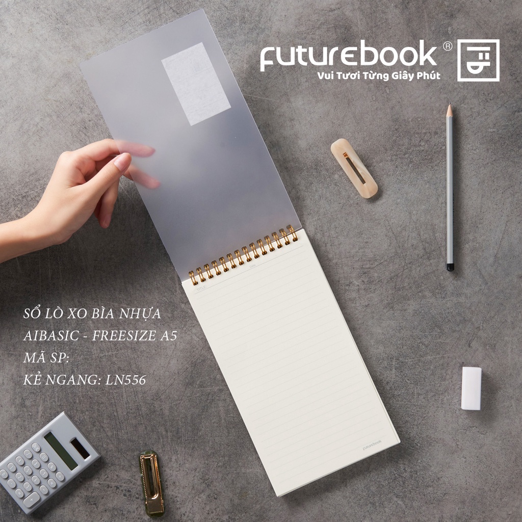 Sổ Lò Xo Bìa Nhựa Aibasic- Freesize - Phong cách Nhật Bản. Văn phòng phẩm FUTUREBOOK.